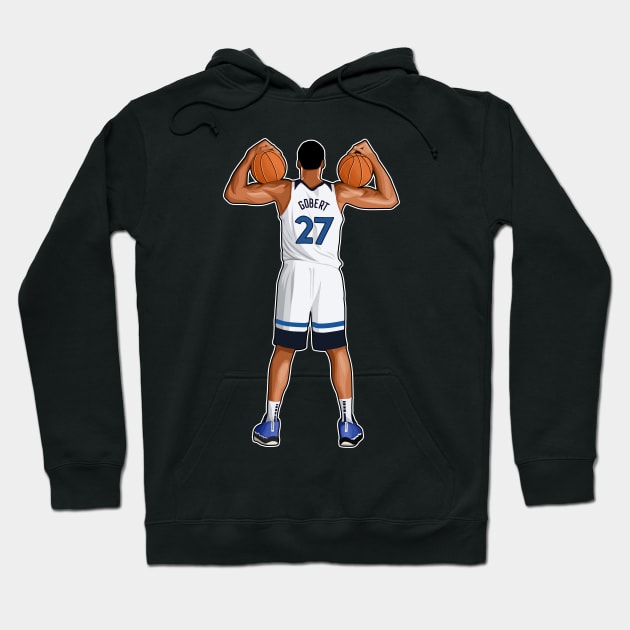 Rody Gobert #27 Potrait Action Hoodie by GuardWall17